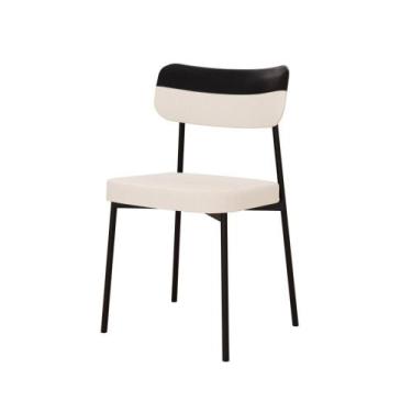 Imagem de Cadeira Fixa Estofada Mynna Tecido Meclado - Compace