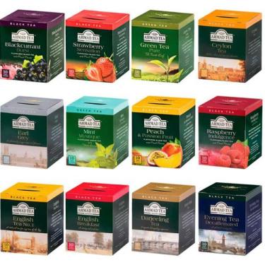 Imagem de Kit 12 Chá Importado Ahmad Tea London Sabores 20 Gr