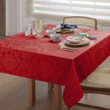 Imagem de Toalha Mesa Quadrada 4 Lugares Tecido Jacquard 1,40x1,40 - MH Enxovais