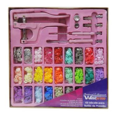 Imagem de Alicate de Pressão 3 em 1 Aplicador de Botão - Alicate + Botões Plásti