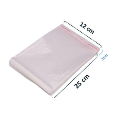 Imagem de Saco Adesivado Plastico Transparente 12x25 C/ 1.000 unidades - F.S.