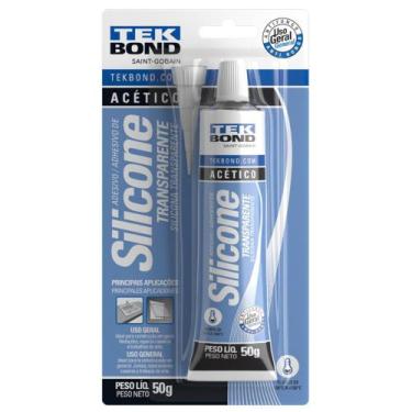 Imagem de Silicone Acético Incolor 50gr Adesivo Selante Para Vedação - TEK BOND