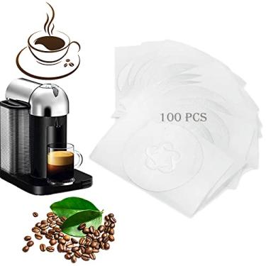 Imagem de 100 tampas de alumínio para reutilizar cápsulas Vertuo Pods Vertuolina, cápsulas de café compatíveis com Nespresso Vertuoline 57 mm (100 peças de tampas de alumínio