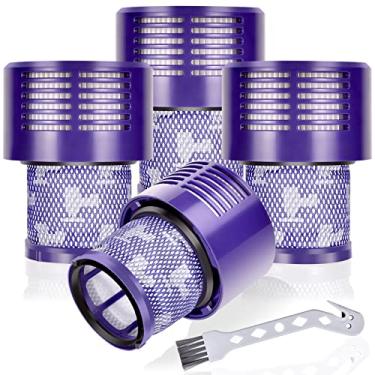 Imagem de Leadaybetter Pacote com 4 filtros Hepa laváveis para aspirador de pó sem fio Dyson V10 SV12 sem fio Ciclone Animal Absolute Clean, substitui # DY-969082-01