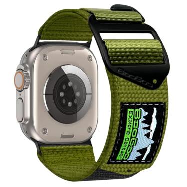 Imagem de BooGoo Pulseira de relógio de nylon: pulseira de tecido para Apple Watch séries 9/8/7/6/5/4/3/2/1, SE, Ultra, Ultra2 - Pulseira esportiva de substituição para iWatch de 38 mm/40 mm/41 mm/42 mm/44