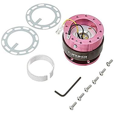 Imagem de NRG Innovations Adaptador de liberação rápida para volante Gen 2.0 com 6 furos com parafusos de montagem (corpo rosa/anel cromado de titânio), NRG-SRK-200PK