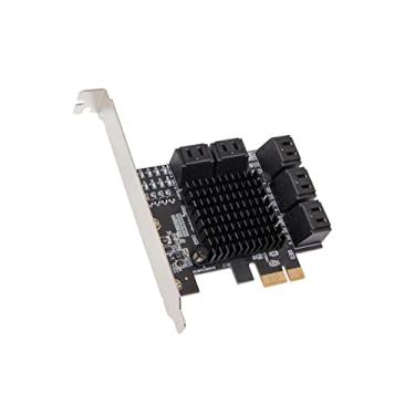 Imagem de Placa de expansão sem RAID de 10 portas SATA III para PCIe 3.0 x1 JMB575 JMB582 suporte de perfil baixo