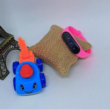 Imagem de Kit Relógio Infantil Digital Esportivo + Carrinho Contrução - LVO, Ros