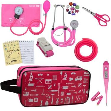 Imagem de Kit Academico Enfermagem Esfigmomanometro Aparelho de Pressao Estetosc