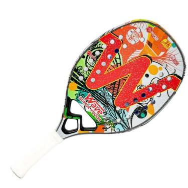 Imagem de Raquete de Beach Tennis Wave Super Touch Vermelho e Cinza Carbono 3k
