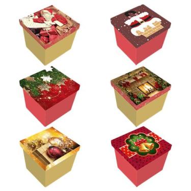 Imagem de Caixa de Presente Estampada Natal - 15cm x 12cm - Uriarte