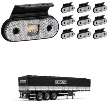 Imagem de 10 Lanterna Lateral Randon LED Cristal c/ Suporte - Fio - DW Component