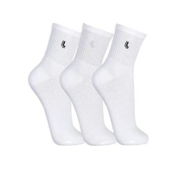 Imagem de Kit 3 Pares Meia Lupo Cano Alto Sport 3245 Conforto, Branco, 37/40