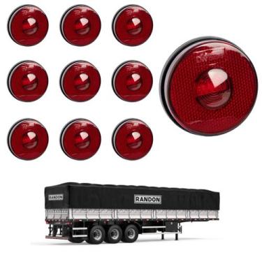 Imagem de 10 Lanterna Lateral Randon LED Rubi 85mm Saída Conector - DW Component
