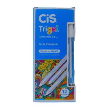Imagem de Canetas Gel Cis Trigel Branca Caixa Com 12
