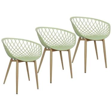 Imagem de Kit 3 Cadeiras Poltrona Clarice Sidera Nest Web C/ Apoio De Braço - Li