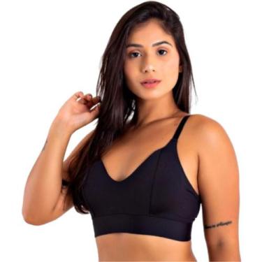 Imagem de Sutiã Sem Bojo Feminino Reforçado Lingerie Frente Única Sustentação Bá