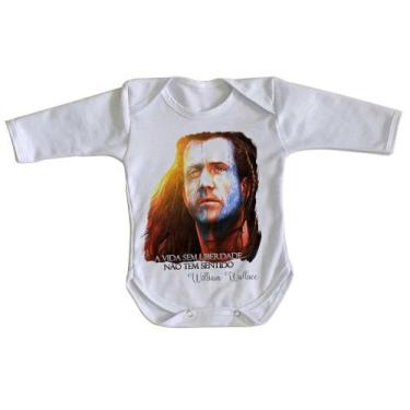 Imagem de body nenê criança roupa bebê manga longa William Wallace Coração Valen