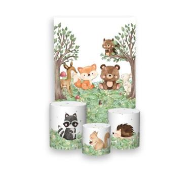 Imagem de Painel De Festa Vertical 1,50 x 2,20 + Trio De Capas Cilindro - Animai