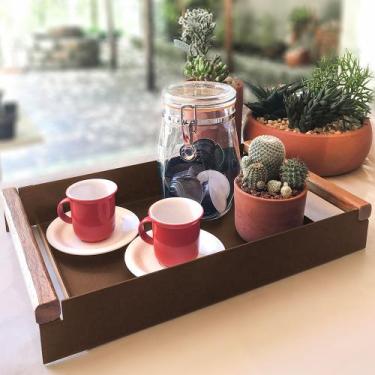 Imagem de Bandeja em Aço Carbono Decorativa para Café Linha Nexo 40x25cm - Corte