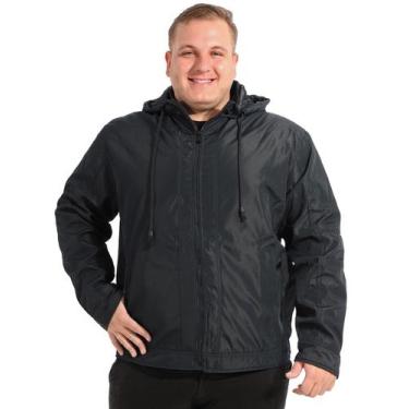 Imagem de Jaqueta Plus Size Anistia Nylon Forrada com Capuz Marinho, Azul marinh
