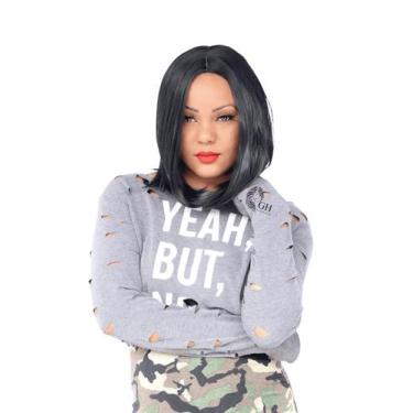Imagem de Peruca Lace Wig Importada Lisa Sem Franja  - Repartição Fixa Com Micro