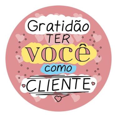 Imagem de Etiquetas Adesivas Decorativa Gratidão Ter Você como Cliente - Arte na