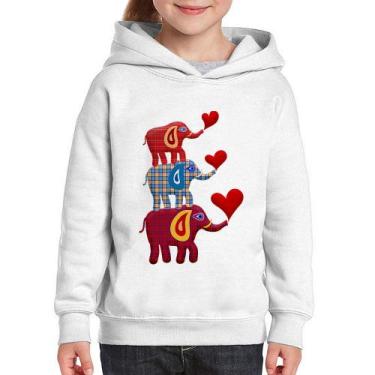 Imagem de Moletom Infantil Trio Elefantes  - Foca na Moda, Branco, 8