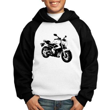 Imagem de Moletom Infantil Moto XJ6 N Art - Foca na Moda, Branco, Preto, 14