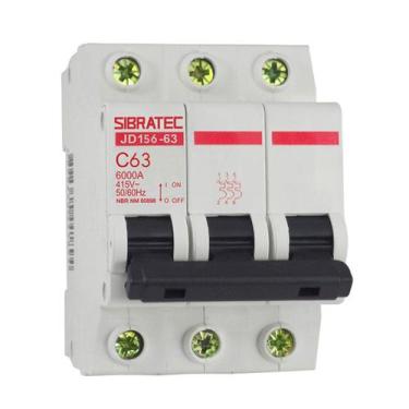 Imagem de Disjuntor tripolar din (mini) trifásico 63a - SIBRATEC