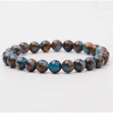 Imagem de Pulseira Pedra Natural Jaspe Lagoa Azul - Vorax Acessórios, P - 17cm a
