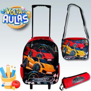 Imagem de Kit Mochila Escolar de Rodinhas Lancheira mais Estojo - Rocie
