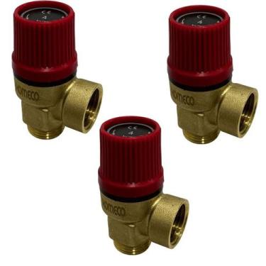 Imagem de Kit 3 Válvula Segurança Metal Boiler Solar Aquecimento 1/2" KOMECO - E