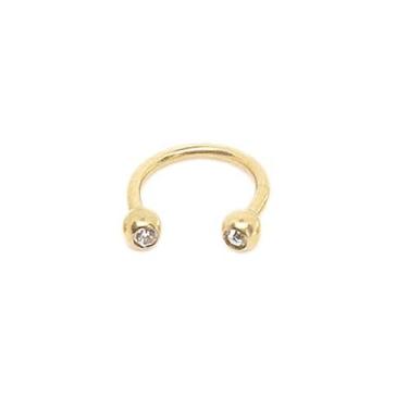 Imagem de Piercing Ferradura Com Pedras Pvd Dourado Aço Cirúrgico - M2 Piercing