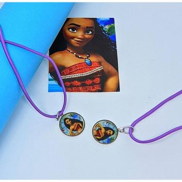 Imagem de Kit Colares Best Friends Cordão Duplo Amizades com Pingente Personagem o Filme Princesa Moana Desenho Lembrancinha