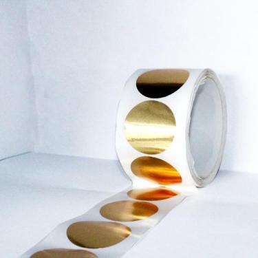 Imagem de Etiqueta Dourada, Corte Liso 6 cm P/ Chancela Rolo 100 Unid - Teodoro 