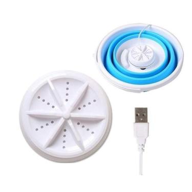 Imagem de Mini Maquina Lavar Roupas Portatil Ubs Kit Balde Retrátil 3 - BR