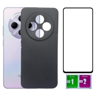 Imagem de Kit Capinha Capa Aveludada Preta Para Moto G35 + Película 3D - Mustang