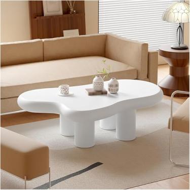 Imagem de Mesa de centro nuvem, mesa de chá irregular para ambientes internos com pernas, mesa de centro simples, mesa de centro preta para sala de estar, mesa de canto moderna com 4 pernas, mesa de canto