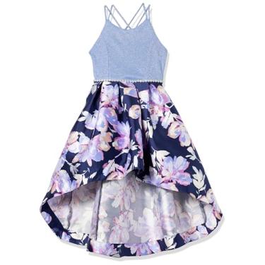 Imagem de Speechless Vestido de festa maxi sem mangas para meninas, Azul-marinho/lavanda, 8