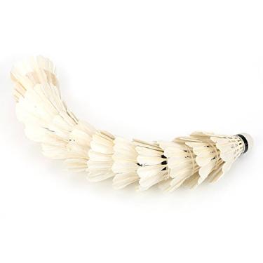 Imagem de Bola de Badminton, Petecas de Penas Passarinho Badminton 12 Peças Lote Branco Penas Bolas de Badminton Petecas Esportes Ao Ar Livre Acessório de Treinamento