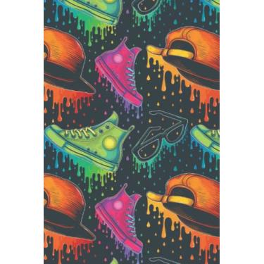 Imagem de Dripping Neon Street Art Sneakers Cap Hat Notebook Journal Blank Wide Ruled Pages Paper Composition Book Daily Planner Notes