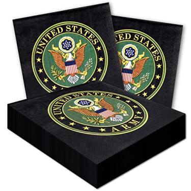 Imagem de Guardanapos de almoço do exército dos EUA (32 peças)! 32 guardanapos Lg. do Exército dos EUA impressos no selo do exército dos Estados Unidos oficialmente licenciado. Combine com itens de festa nas