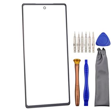 Imagem de Peça de reparo de tela de vidro frontal para Google Pixel 6a GX7AS GB62Z com kit de ferramentas preto 6,1 polegadas