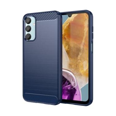 Imagem de Vavies Capa para Galaxy M15 5G / para Galaxy F15 5G/para Samsung M15 Prime SM-M156B Capa de fibra de carbono fina macia TPU protetora à prova de choque para Samsung Galaxy M15 5G azul marinho