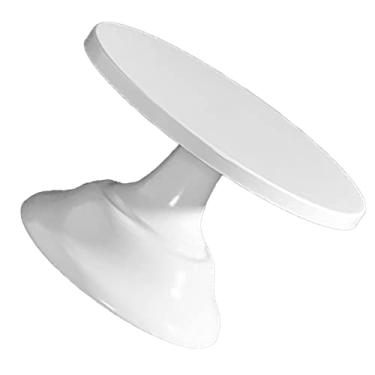 Imagem de Suporte de Bolo Vintage, Suporte de Bolo Rústico Base Antiderrapante Estilo Europeu Pedestal de Bolo de Metal Redondo para Casamentos, Festas de Aniversário, Chás de bebê (Branco