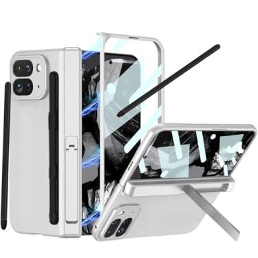 Imagem de YQODSZ Capa dobrável para Google Pixel 9 Pro com caneta fina e suporte de caneta, protetor de tela com proteção de dobradiça magnética, capa protetora com suporte completo para Google Pixel 9 Pro Fold