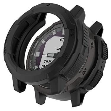 Imagem de AWADUO Compatível com Garmin Instinct Crossover, capa protetora para Smartwatch PC, capa macia, preta, acessórios para smartwatch