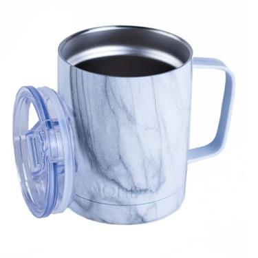 Imagem de NORDAY | Copos de aço inoxidável – Copos | Caneca de café 350 ml Copo térmico de mármore branco | Mantém a temperatura entre 8 e 24 horas | Tampa antiderramamento - Ideal para viagens | Parede dupla -
