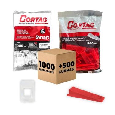 Imagem de Kit Espaçador Nivelador Smart C/1000/2000 Pçs Mais Cunha Nivelamento C